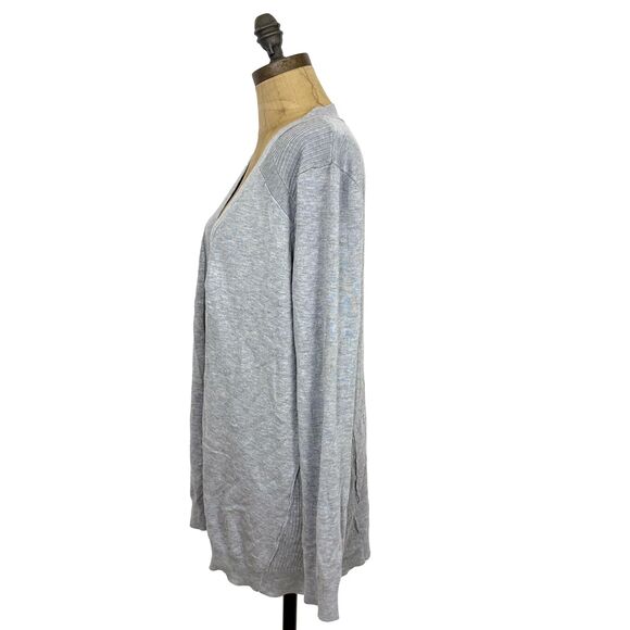 LOVE ELLIE Stitch Fix Open Long Cardigan L Soft Ribbed Gray Lightweight NEW B17 - Picture 4 of 5